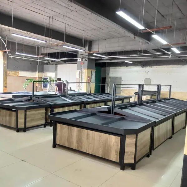 马鞍山超市散称柜批发 卖场木制品展柜/迦美展柜
