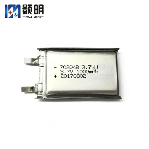 颢明HM 703048聚合物电池 1000mAh 检测仪 便携式电风扇 智能化妆镜 三元锂电池