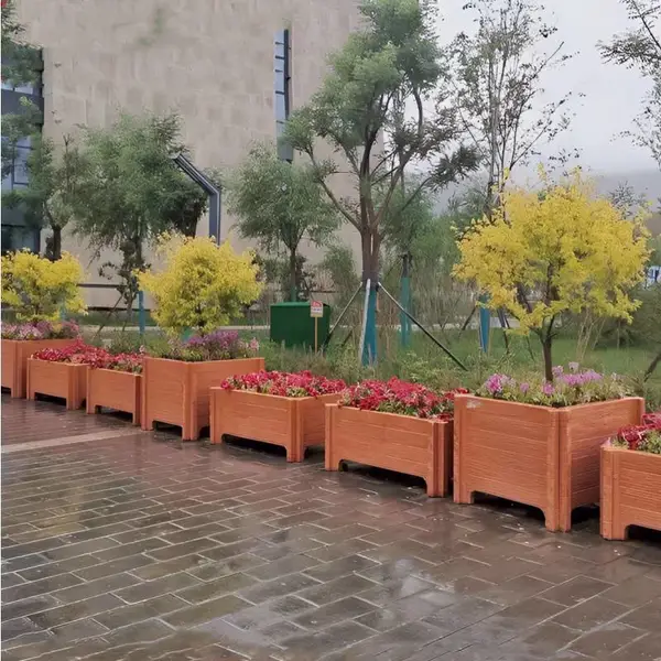 中珺建材定制防腐水泥仿木花箱 落地组合式户外花盆 花池