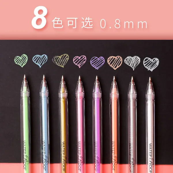 芮翔5支装高光笔白色diy绘画笔手绘美术绘画笔银笔白色记号创意白金银色记号笔油漆笔签到笔补色补漆笔金