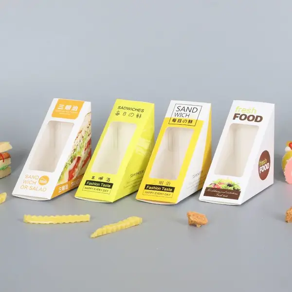厂家定制三明治盒子 包装盒纸盒开窗西点盒 烘焙蛋糕打包三明治盒 厂家鑫富康彩印
