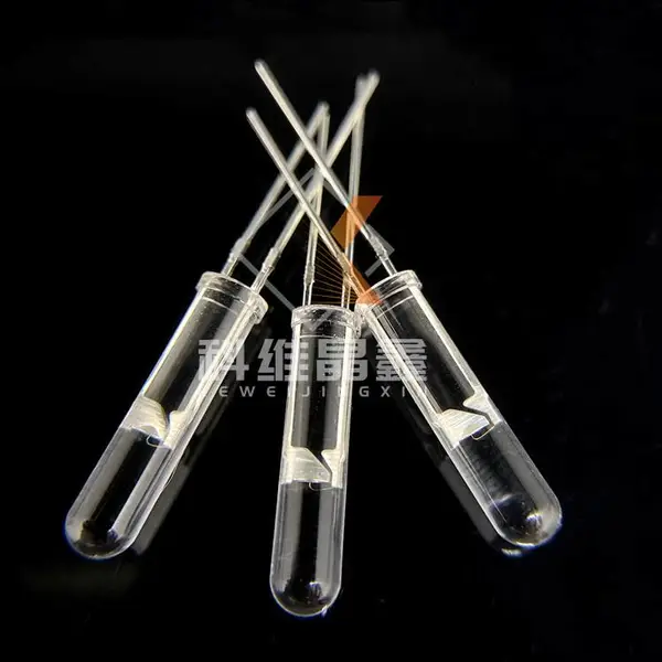 插件灯珠4mm透明长胶体17mm高头蓝光超亮LED灯珠