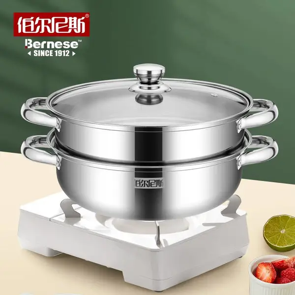 伯尔尼斯 伯恩堡不锈钢双层汤蒸锅 BENS-230 28cm