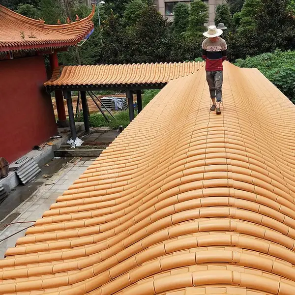 铝瓦 颜色定制 仿古金属瓦定做 寺庙单体瓦 金属屋面筒瓦