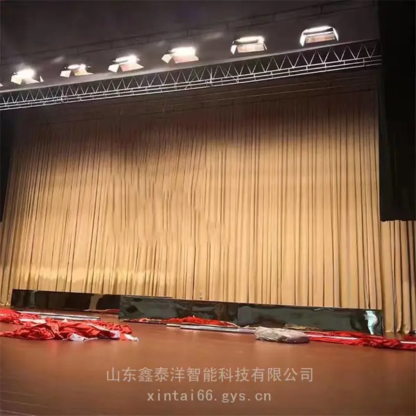 电动升降舞台幕布 加厚金丝绒幕布 学校礼堂舞台背景幕厂家