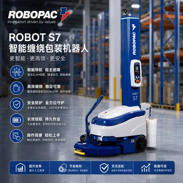 ROBOPAC ROBOT S7 薄膜缠绕包装机 自走式托盘缠绕机