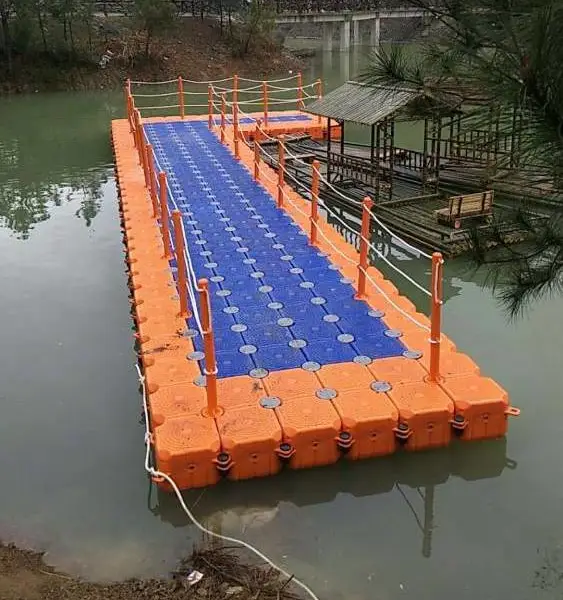 稳固结构水上塑料浮筒平台 码头定制设计水上浮漂平台 钓鱼平台船R