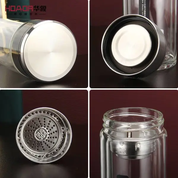 华象玻璃杯定制 双层玻璃杯印logo高硼硅隔热玻璃杯水杯小礼品印字
