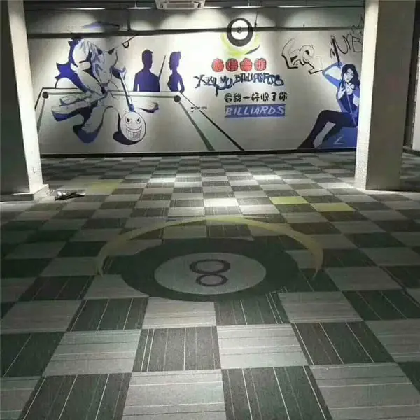 台球厅数码印花地毯圈绒定做颜色地垫 尼龙球馆地毯河南新乡延津