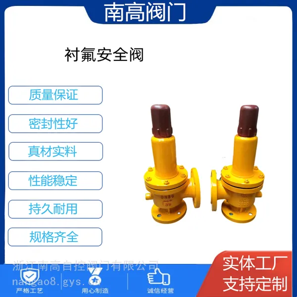 A42F46-25C铸钢材质 DN25防腐安全阀衬氟安全阀南高阀门