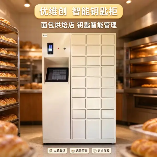 优维创人脸识别烘焙面包店智能钥匙柜库房配送车钥匙管理rfid自动记录