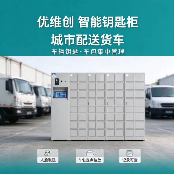 优维创人脸识别物流配送车队智能钥匙柜配送车车包定点对应rfid自动记录