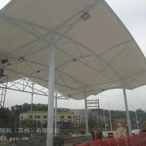 做高速收费网架大棚,网架雨棚,上海本地螺栓球节点网架结构加工制作,安装设计企业