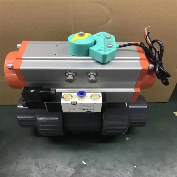 Q621S-16S双作用气动双由令活接UPVC塑料球阀