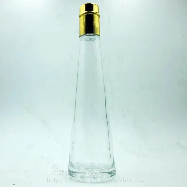 瑞升玻璃瓶厂家定做275ml锥形麻油玻璃瓶晶白料酒瓶可烤花制作白酒瓶