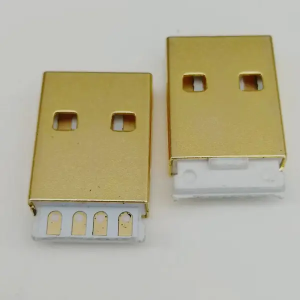 A�� 2.0�����幫ͷ 4P ���溸�� ˫��� ��Ƕƽ� ��ɫ��о L=15.1mm