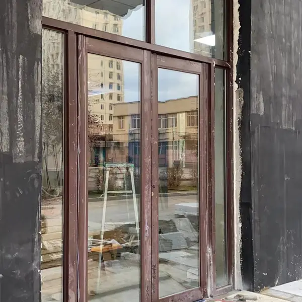 沈阳定做肯德基门厂 超市进出铝合金型材门 门市金属平开门 经久耐用