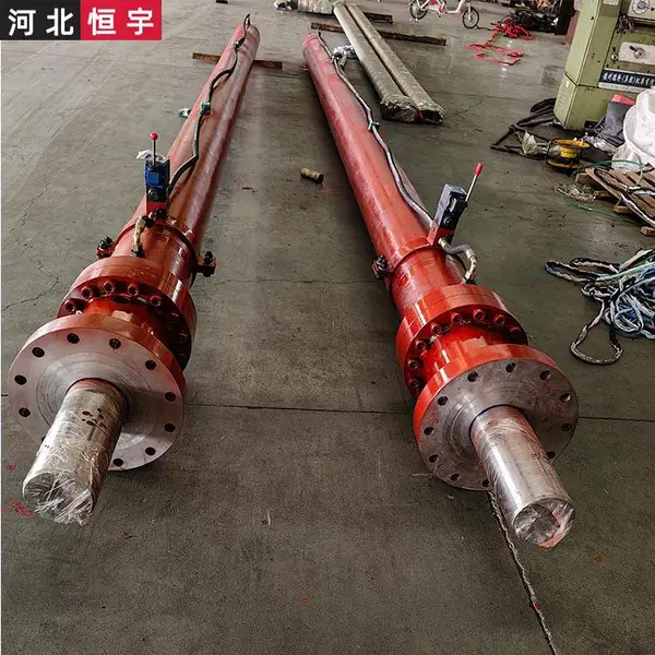 恒宇加工定制缸径140杆径110两端带缓冲法兰式冶金液压油缸