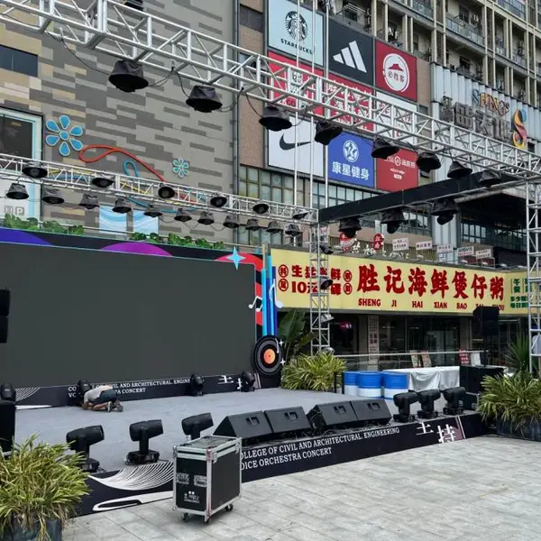 大连桁架舞台搭建-雷亚架搭建-灯光音响设备租赁
