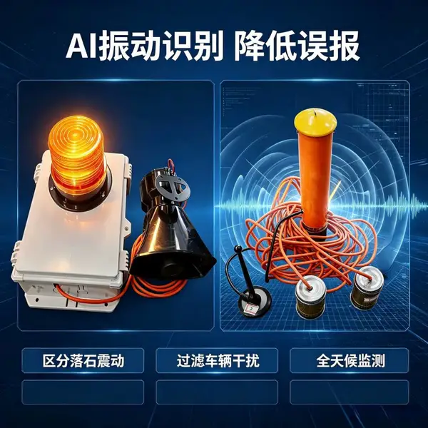 全天候全地域边坡落石报警器滑坡前兆落石预警AI振动识别滑坡预警