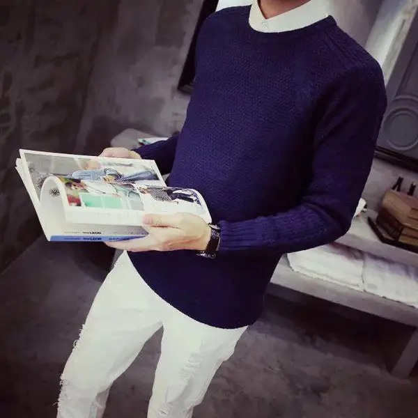 服装批发5元到15元男圆领针织衫男装毛衣潮中青年圆领薄款男士羊广州服装批发市场进货渠道