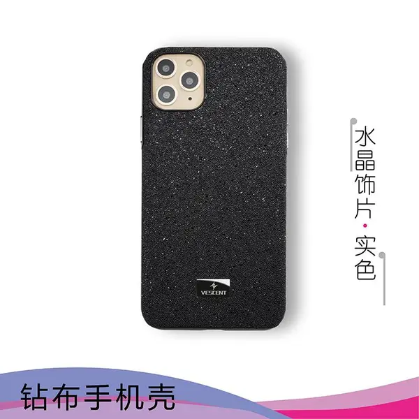 tpu+pc二合一贴实色钻布苹果手机保护壳