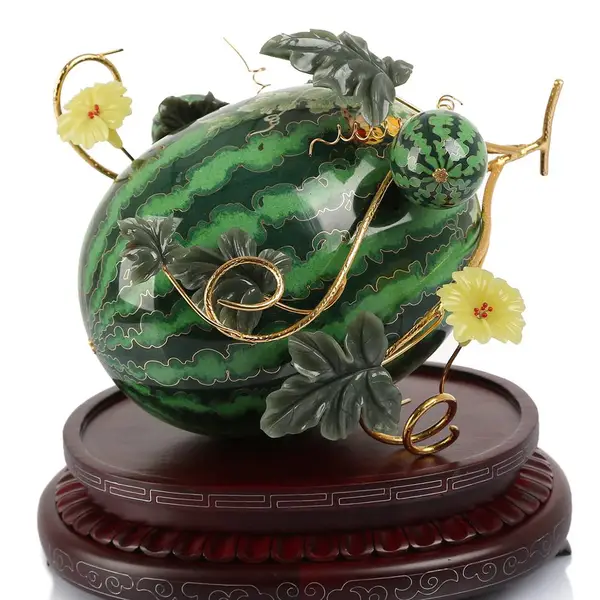 中国古玩 景泰藍 有線七宝 金工 細密唐草文 帽頂 唐木台座付 骨董 古美術 中国古玩 景泰藍 有線七宝 金工 細密唐草文 帽頂 唐木台座付 骨董 古