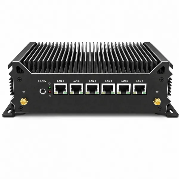 8网工控机I5-8250U软路由无风扇支持Linux/Ubuntu/Debian