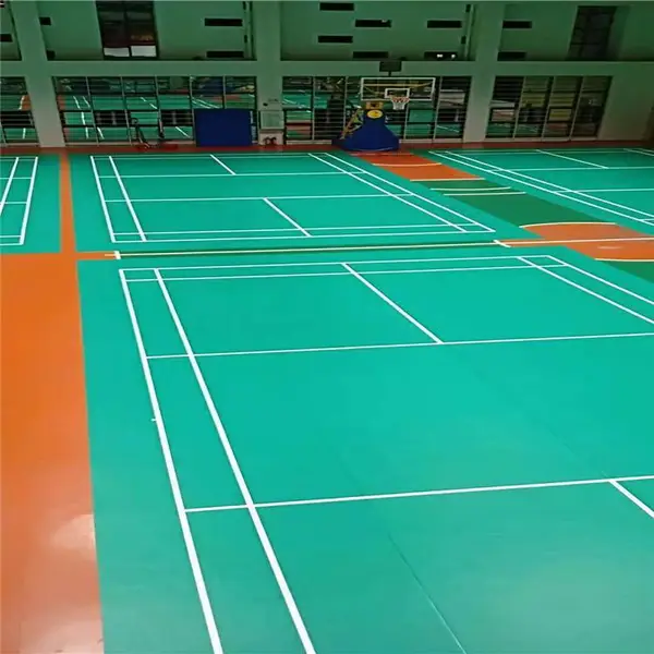室内塑胶地板施工 羽毛球塑胶地胶 羽毛球场地地胶