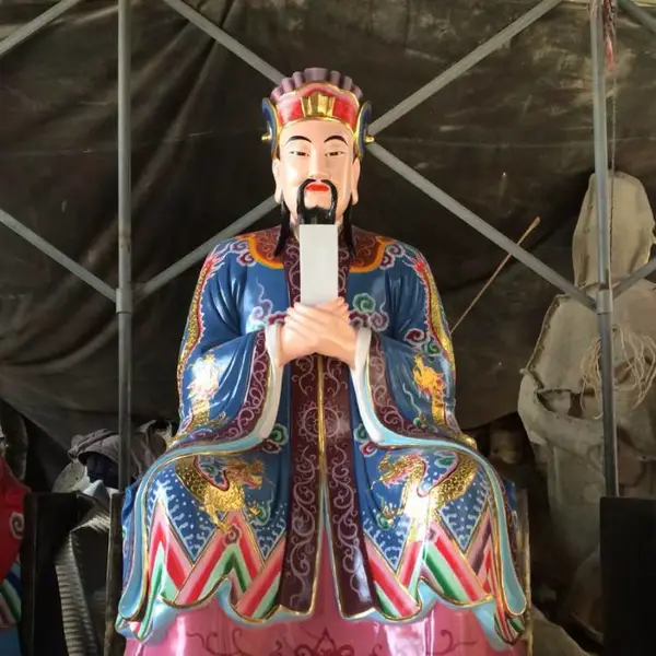 铸铜像三官大帝神像三元大帝 天官地官水官 三官帝君 彩绘工艺