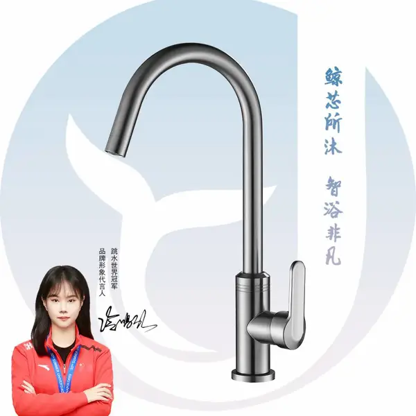 跨境厨房菜盆不锈钢水龙头冷热两用水槽单孔卫浴批发定制