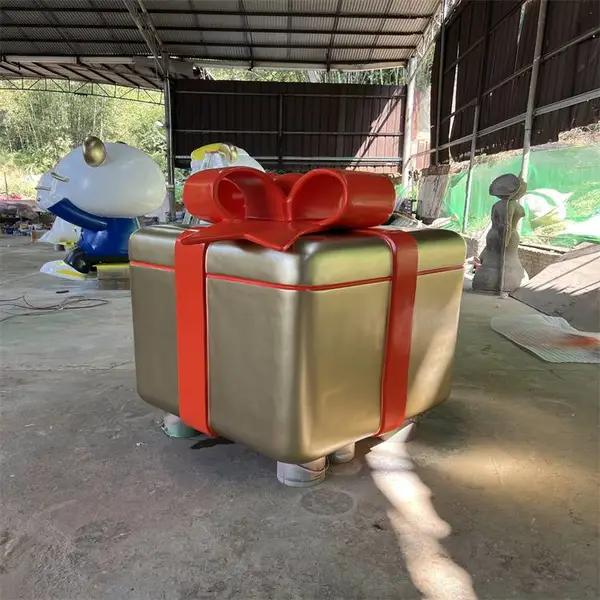 礼盒模型雕塑 玻璃钢造型雕塑 商场开业美陈雕塑摆件