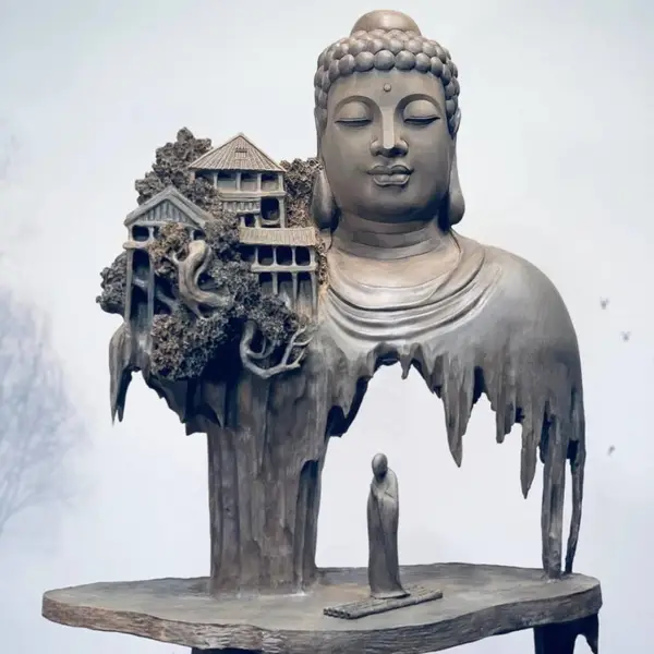 不负如来修行佛像寺院大型拜佛宗教根雕定制观音关公办公室摆件