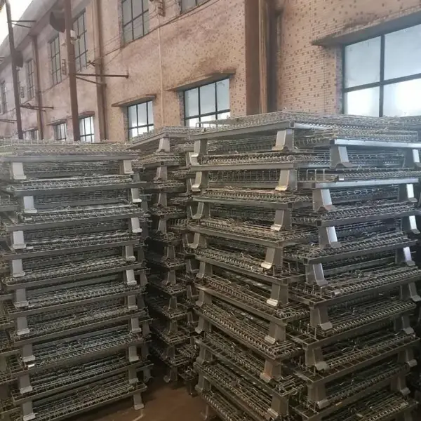厂家直销广东重型仓储笼蝴蝶笼 折叠式仓库笼铁框金属周转铁笼子