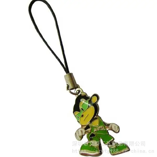 定做金属卡通手机吊饰 定制烤漆滴胶手机吊坠 情侣手机挂件订制
