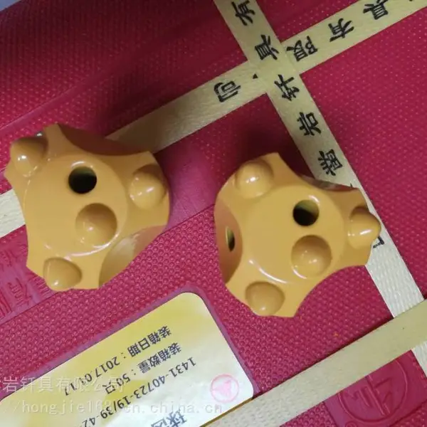 供应球齿钎头 40/42的连接H22钎杆4柱5柱6柱球齿钻头木箱包装