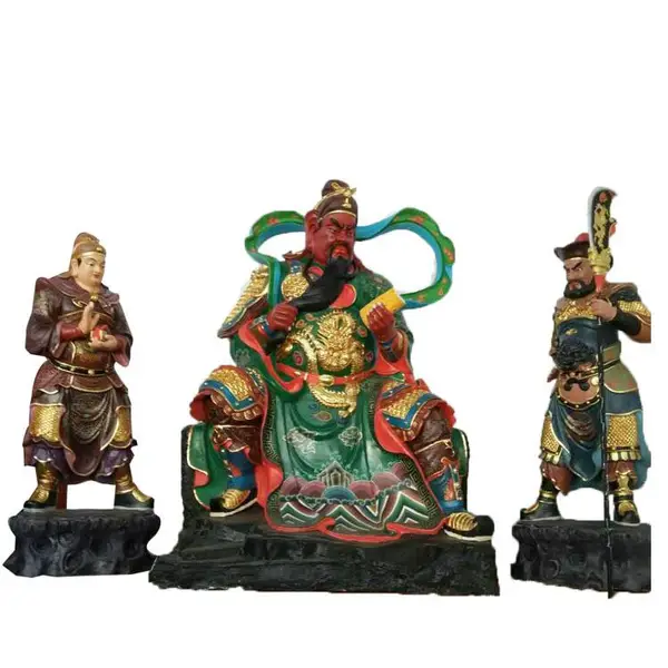 寺庙关二爷神像周仓关平关圣帝塑像树脂玻璃钢佛像厂
