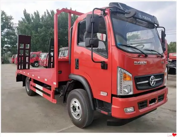 P5东风单桥平板拖车 新款15吨挖掘机运输车 东风挖机拖车 4X2板车