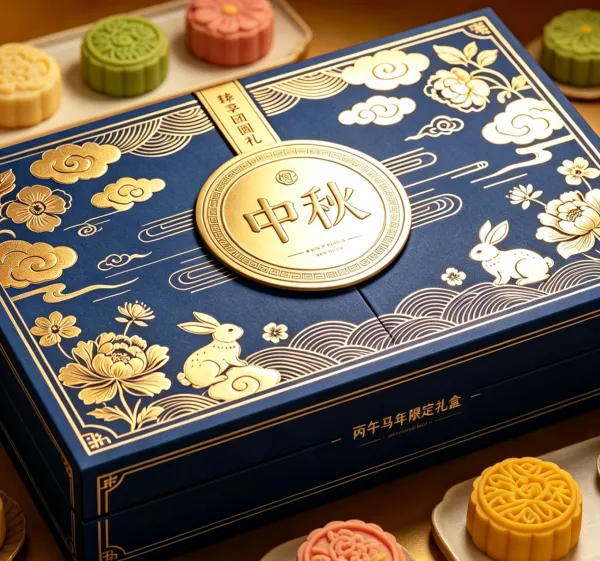 新中式鎏金风中秋礼盒包装印刷制作案例分享