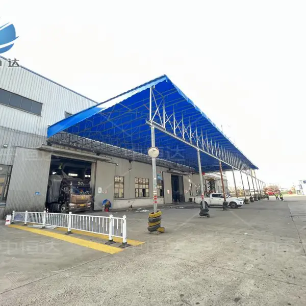 工厂户外移动推拉棚 活动收缩仓库帐篷 电动悬空式雨篷