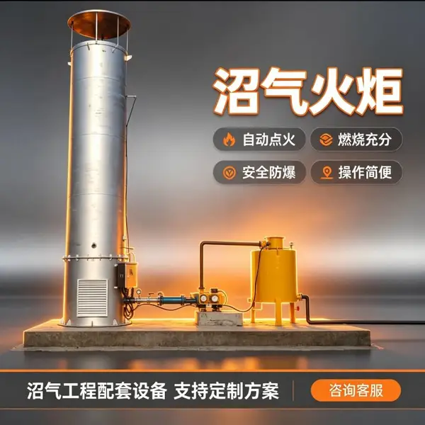 封闭式沼气火炬 化工厂 污水处理沼气燃烧火炬 可远程控制