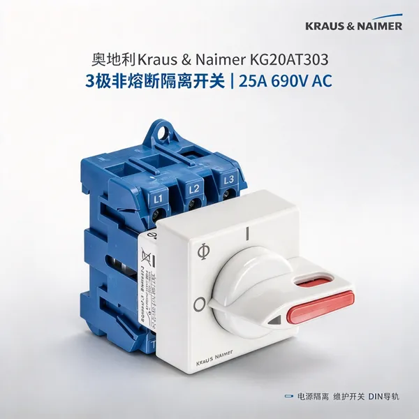 奥地利Kraus Naimer KG20AT303隔离开关 25A DIN导轨 配电柜主开关用
