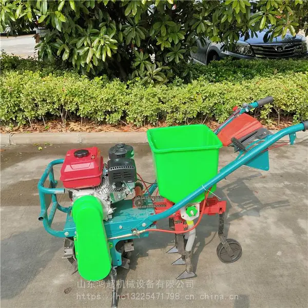 汽油动力大豆播种机 小型手推式汽油播种机 两行玉米施肥播种机