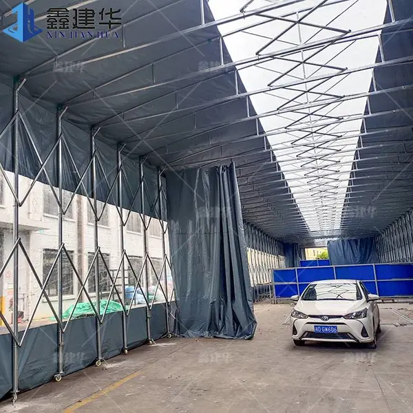 小吃车防雨棚 大型推拉伸缩雨棚 联系方式 黄骅