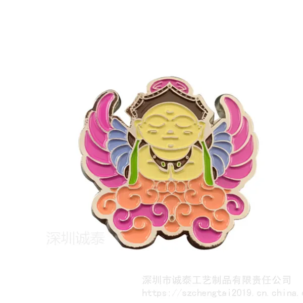 景区文化烤漆徽章外贸金属胸章卡通公仔合金徽章