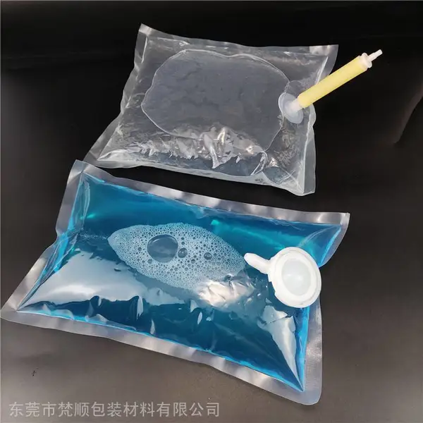 东莞厂家批发现货透明皂液袋配按压阀门 800ml 1L 2L 各规格复合塑料袋 盒中袋