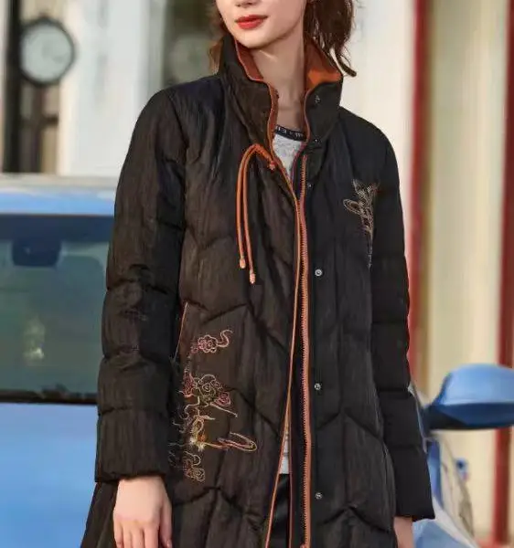 宝莱国际中大淑羽绒服 白鸭绒女品牌尾货批发供应走份货源