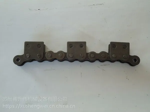 60SK碳钢直板附件链条-带双孔钢筋编织机械专用链条