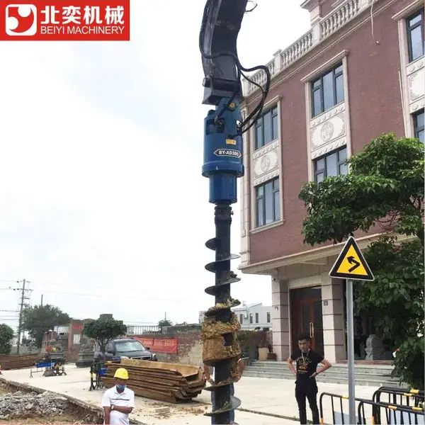无锡北奕生产挖机用螺旋钻机钻杆尺寸可以定做 挖机钢板桩引孔