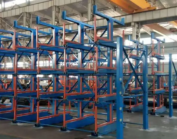 郑州悬臂货家 伸缩式管材货架设计 钢管架 建材仓库